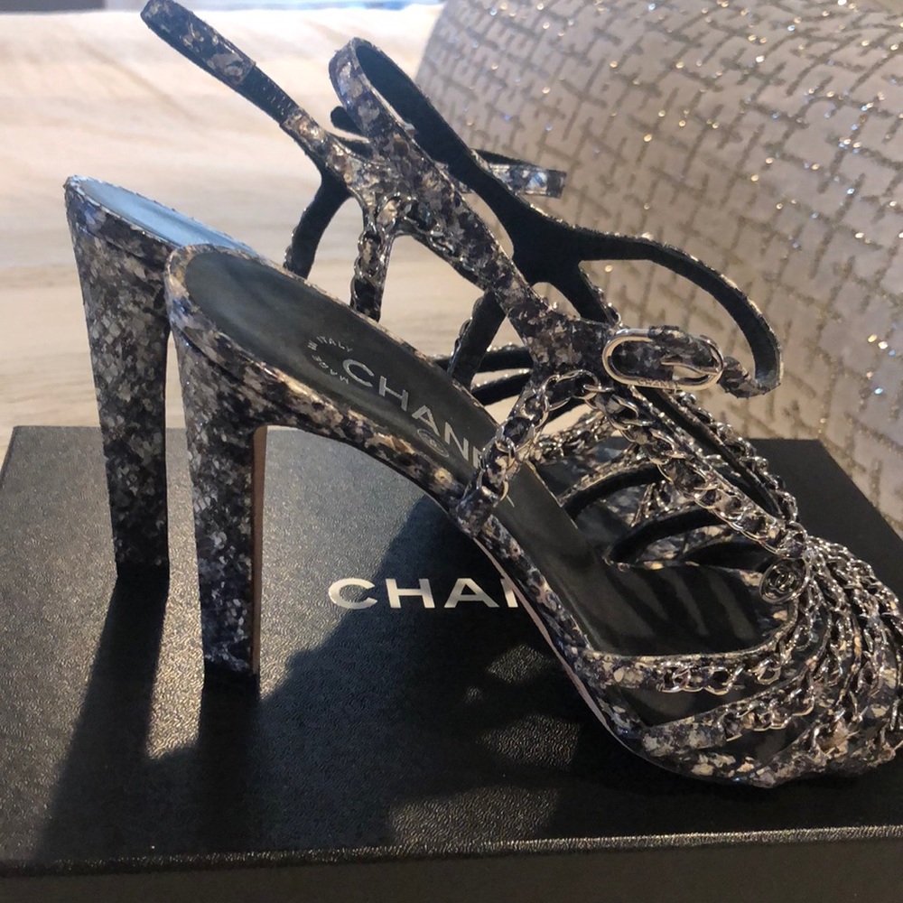 Chanel Python Sandals Size 40.5 - image 7